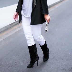 AUTHENTIC Christian Louboutin Piros 120mm Black Suede Bootie 36.5